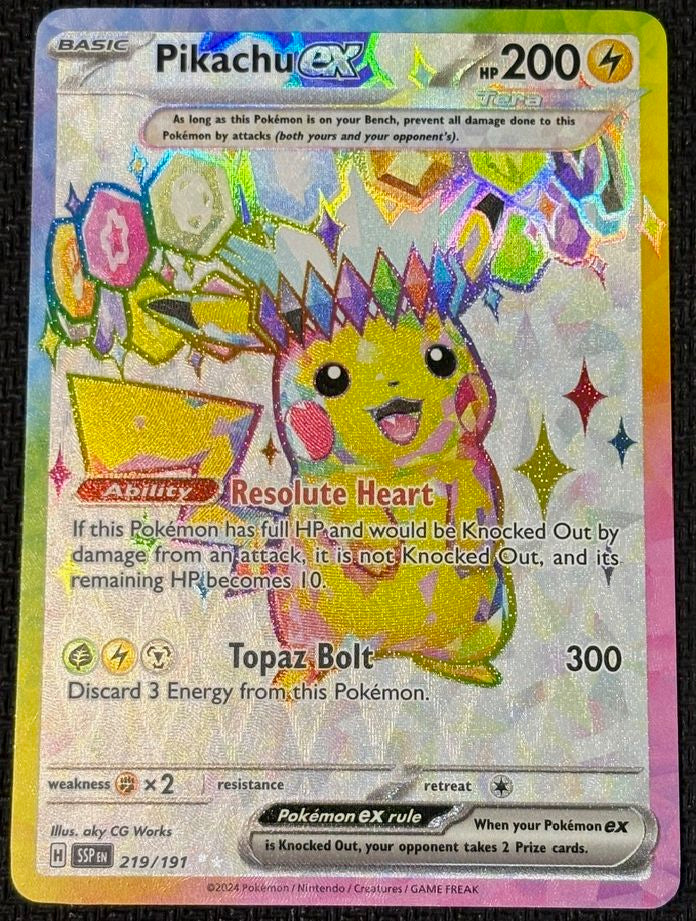 Pikachu ex #219 Pokemon Surging Sparks